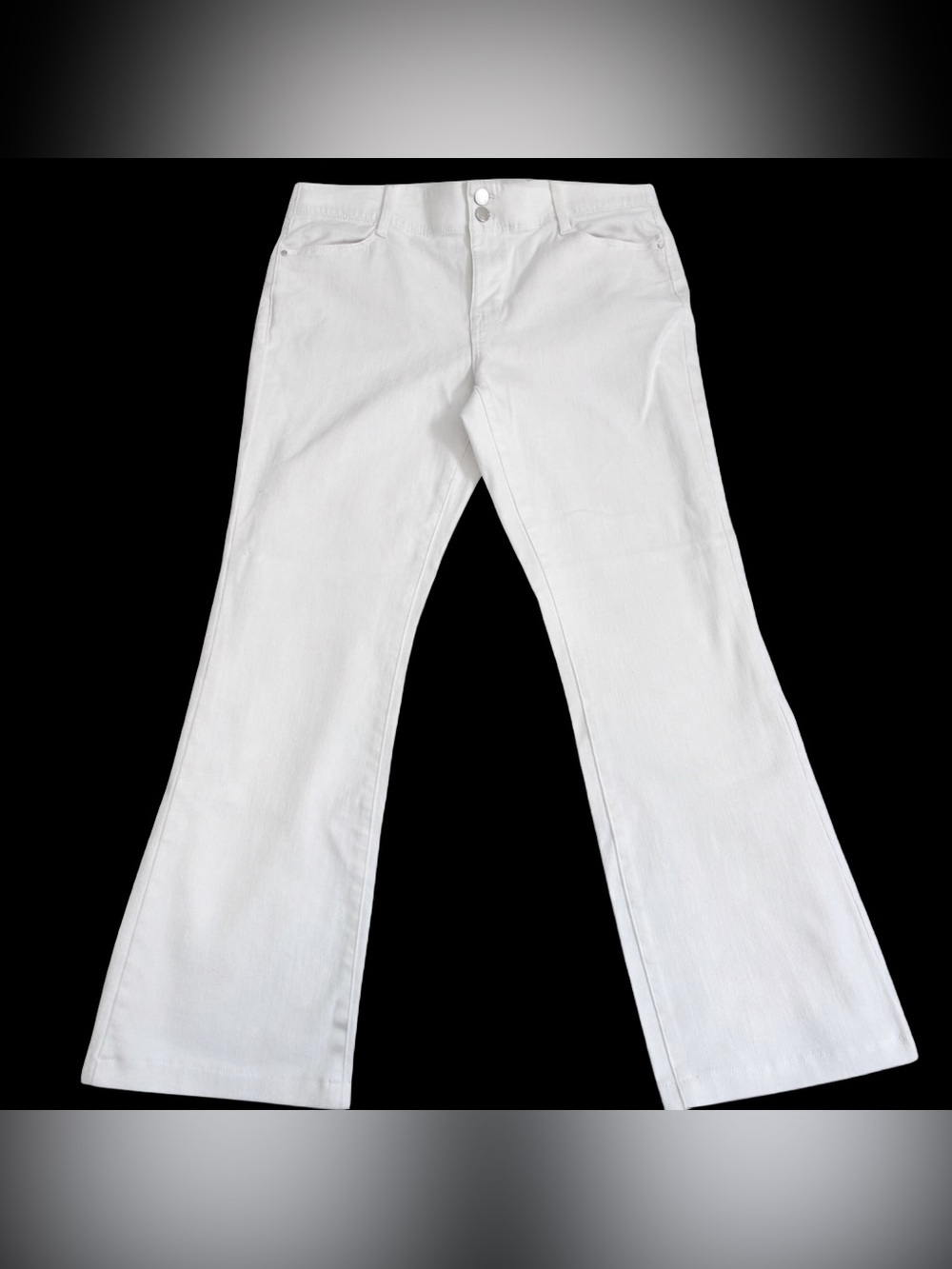 Nine West Mid‑Rise Bootcut Stretch Jeans – Size 14 – White